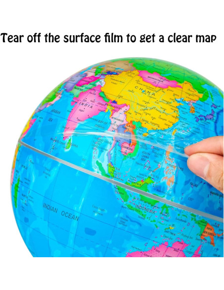 Globo Terráqueo Wizdar 20.32 cm Educativo Rotatorio para Niños