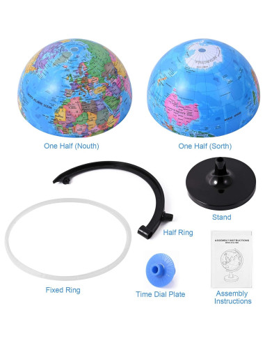 Globo Terráqueo Wizdar 20.32 cm Educativo Rotatorio para Niños
