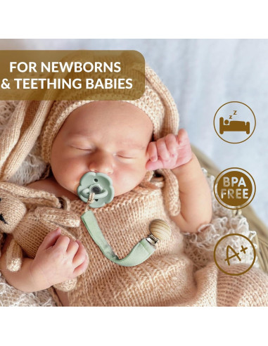 Clip de Chupete BebéBiu - Paquete de 2 Clips de Tela Suave
