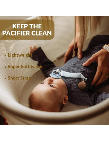 Clip de Chupete BebéBiu - Paquete de 2 Clips de Tela Suave