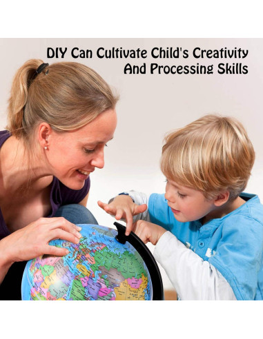 Globo Terráqueo Wizdar 20.32 cm Educativo Rotatorio para Niños