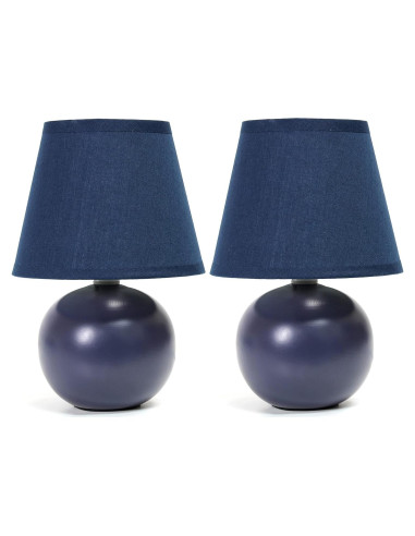 Lámpara de Mesa Mini Simple Designs LT2008-BLU Set de 2 Azul