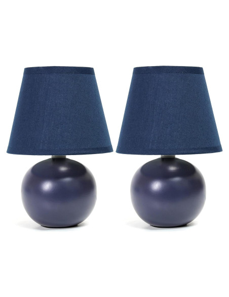 Lámpara de Mesa Mini Simple Designs LT2008-BLU Set de 2 Azul