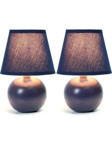 Lámpara de Mesa Mini Simple Designs LT2008-BLU Set de 2 Azul