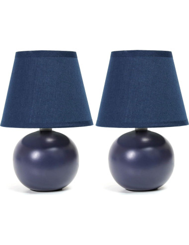 Lámpara de Mesa Mini Simple Designs LT2008-BLU Set de 2 Azul