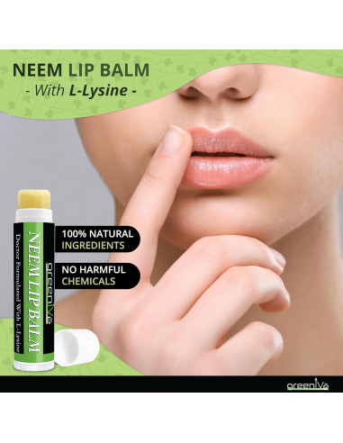 Bálsamo Labial Hidratante Vegano GreenIVe con L-Lisina 15g