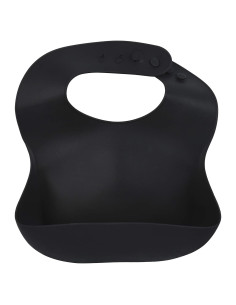 Babero de Silicona Tres Pequeños Tots Negro - Impermeable y Ajustable