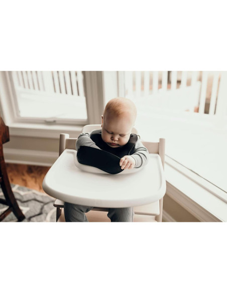 Babero de Silicona Tres Pequeños Tots Negro - Impermeable y Ajustable