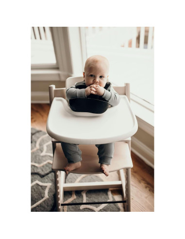 Babero de Silicona Tres Pequeños Tots Negro - Impermeable y Ajustable