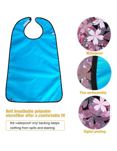 Bibs para Adultos VOPHIA Lavables Impermeables 75x50cm 2