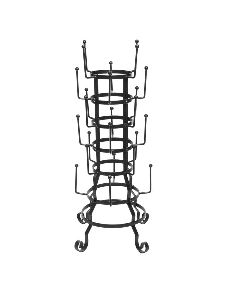 Soporte para Tazas de Café MyGift Negro Rústico 24 Ganchos