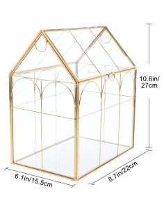 Terrario Geométrico Wutong con Tapa para Suculentas 17.8x12.7x22.9cm 2
