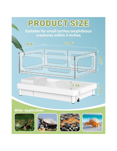 Acuario para Tortugas GOZILLA 39.1x26.9x18 cm Acrílico