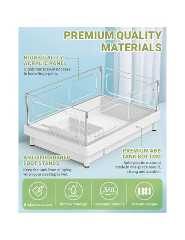 Acuario para Tortugas GOZILLA 39.1x26.9x18 cm Acrílico