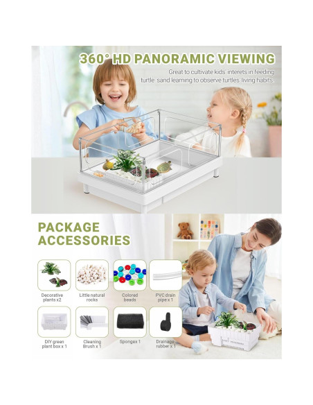 Acuario para Tortugas GOZILLA 39.1x26.9x18 cm Acrílico