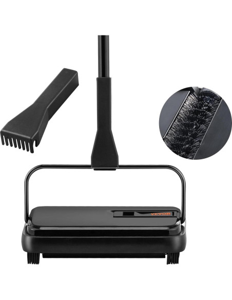 Barrendero Manual VEVOR para Alfombras - 0.82 kg, Negro