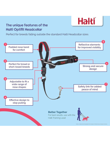 Collar de Cabeza HALTI Optifit Antitirones Mediano Ajustable