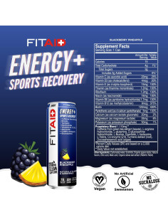 FITAID Energía 200mg Cafeína Natural Mora Piña - Paquete 12 2