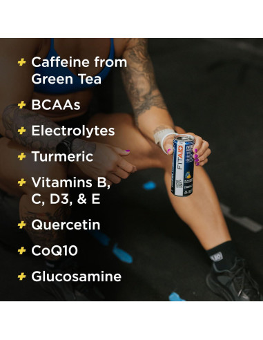 FITAID Energía 200mg Cafeína Natural Mora Piña - Paquete 12