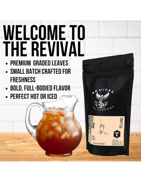 Té Negro Helado Revival Tea Company - 1 Galón (3.78L) - 15 Bolsitas