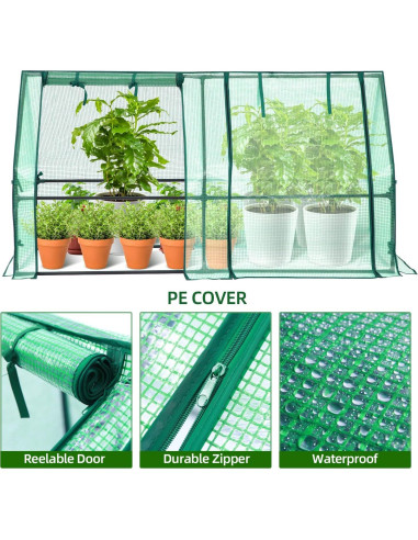 Invernadero Mini Portátil Ohuhu 1.8m x 0.9m con 2 Puertas