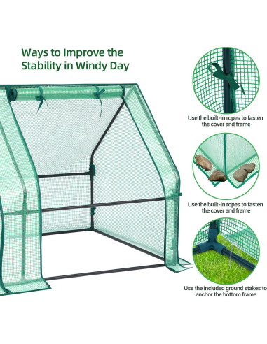 Invernadero Mini Portátil Ohuhu 1.8m x 0.9m con 2 Puertas