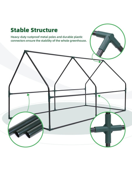Invernadero Mini Portátil Ohuhu 1.8m x 0.9m con 2 Puertas