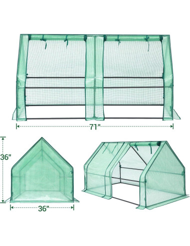 Invernadero Mini Portátil Ohuhu 1.8m x 0.9m con 2 Puertas