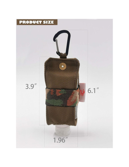 Porta Gel Antibacterial SUCHI Mini Nylon 2 oz Oliver y Negro