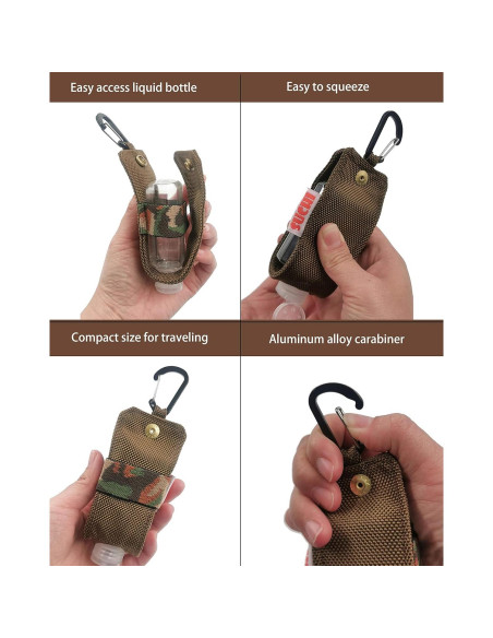 Porta Gel Antibacterial SUCHI Mini Nylon 2 oz Oliver y Negro