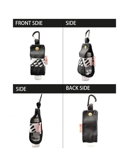 Porta Gel Antibacterial SUCHI Mini Nylon 2 oz Oliver y Negro