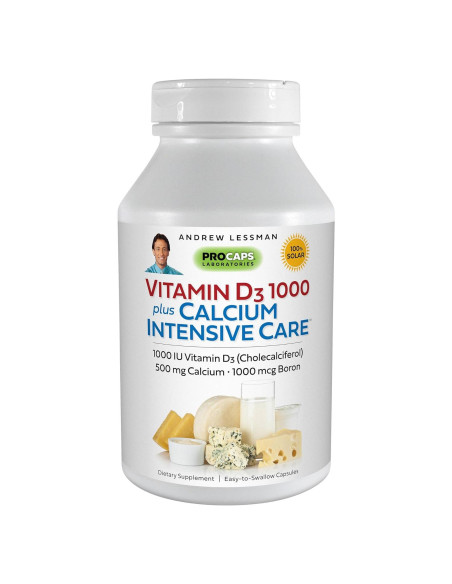 Vitamina D3 1000 UI Andrew Lessman + Calcio 60 Cápsulas