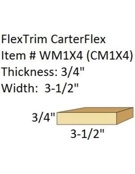 Moldura Flexible PRE-CURVADA FLEXTRIM 1X4 para Arcos 34-40 cm