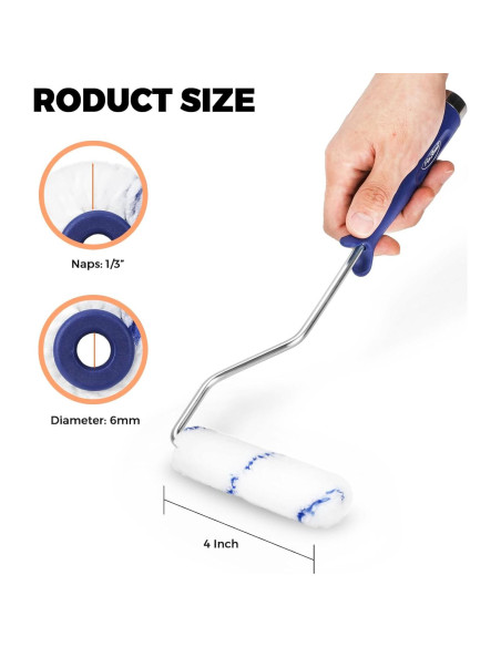 Cubiertas de rodillo de pintura microfibra 4" PinStone - 24 piezas