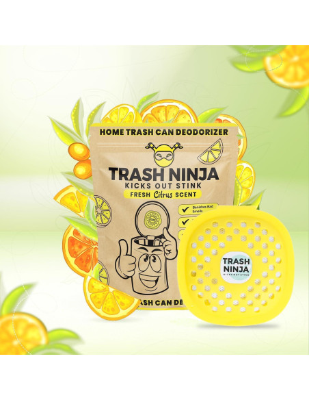 Ambientador de Cubo de Basura Trash Ninja - Cítricos, 2 Unidades