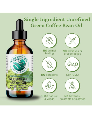 Aceite de Grano de Café Verde Bella Terra - 118 ml - Prensado en Frío