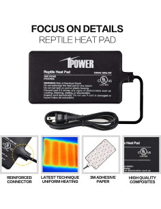 Almohadilla Térmica para Reptiles iPower 10.16x17.78 cm - Paquete de 2 2
