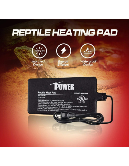 Almohadilla Térmica para Reptiles iPower 10.16x17.78 cm - Paquete de 2