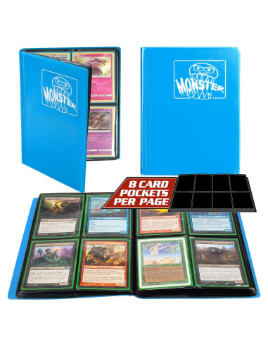 Álbum de Cartas Coleccionables Monster Protectors - Azul Mate - 9 Bolsillos