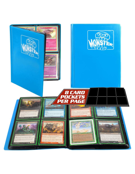 Álbum de Cartas Coleccionables Monster Protectors - Azul Mate - 9 Bolsillos