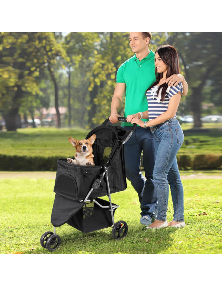 Carrito Plegable para Mascotas Pet Republic Negro 15kg