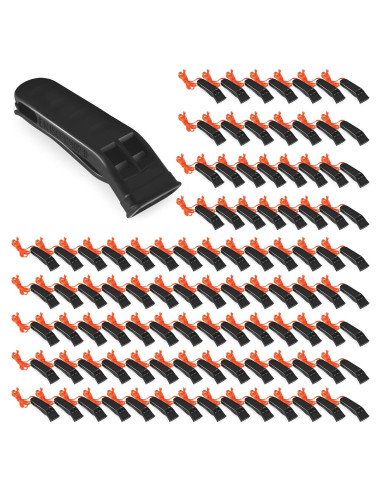 100 Silbatos de Emergencia Sotiff con Cordón Negro 120 dB