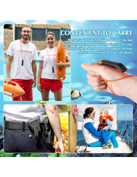 100 Silbatos de Emergencia Sotiff con Cordón Negro 120 dB