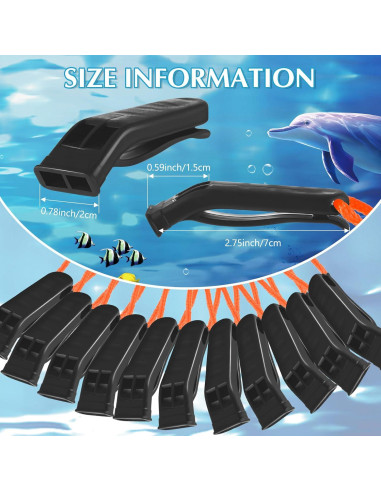 100 Silbatos de Emergencia Sotiff con Cordón Negro 120 dB