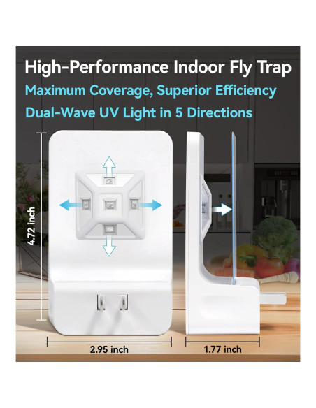 Trampa de Insectos Voladores WowCatch con Luz UV y Adhesivo Doble Cara