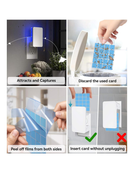 Trampa de Insectos Voladores WowCatch con Luz UV y Adhesivo Doble Cara