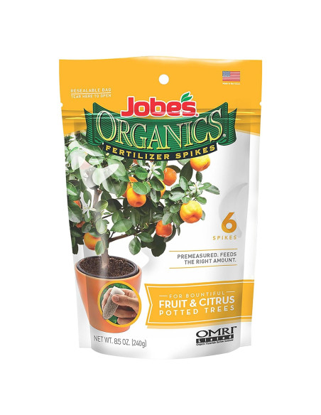 Picos de Fertilizante Orgánico Jobe's para Frutas y Cítricos - 6 Unidades