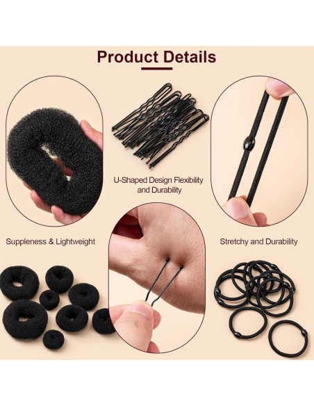 Juego de Hacedores de Moños de Cabello Amrules, 8 Piezas