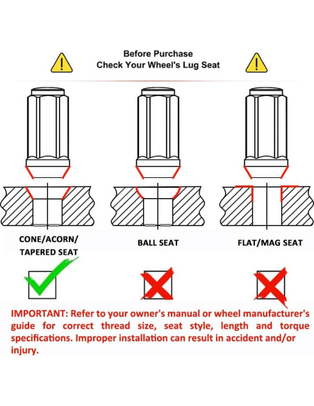 Tuercas de Rueda White Knight 1909XL-4 Cromadas M14x1.50 - Paquete de 4