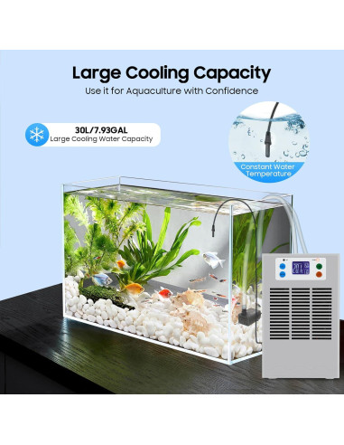 Enfriador de Agua para Acuario QUEWATSA STC-1209L 30L Silencioso